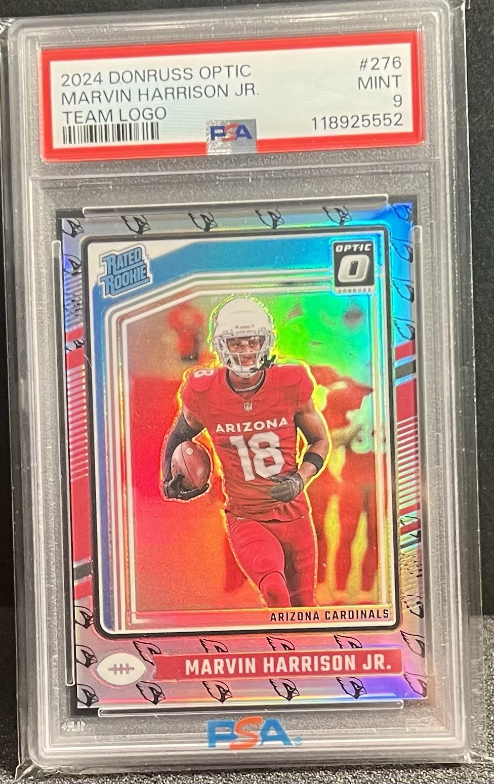 Marvin Harrison Jr 🔥 2024 PANINI DONRUSS OPTIC TEAM LOGO #276 RC /32 SSP PSA 9