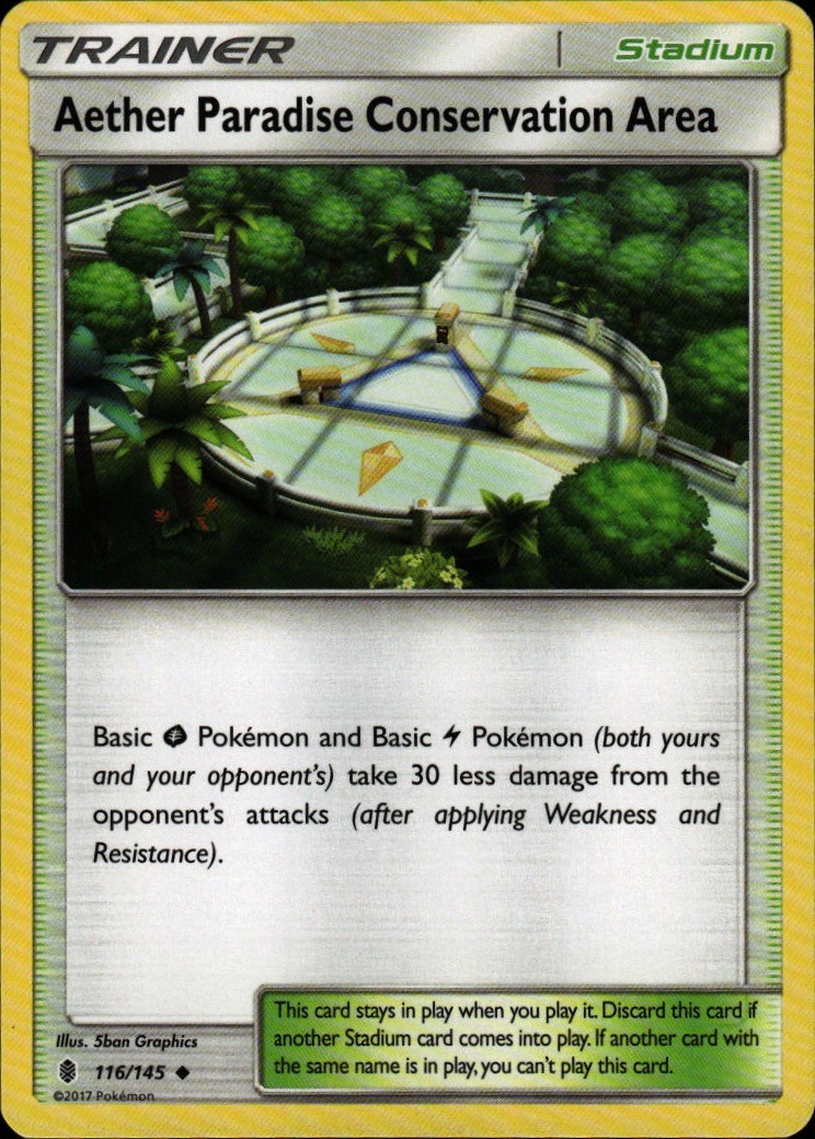 Pokemon TCG Card Aether Paradise Conservation Area Stadium Holof
