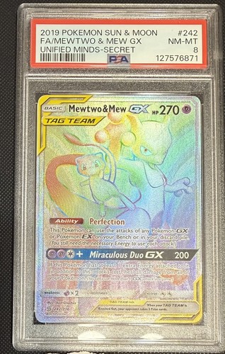 Mewtwo & Mew-GX graded PSA 8 for sale on eBay