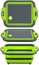 Collapsible Cutting Board W/ Colander Foldable Multi-function Kitchen Plastic