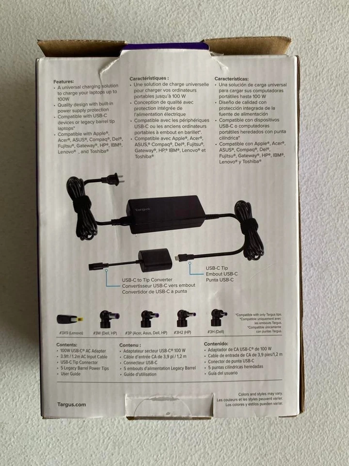 Universal Laptop Charger 100W Universal A.C Adaptor APM108TT New Targus - Image 4 of 4