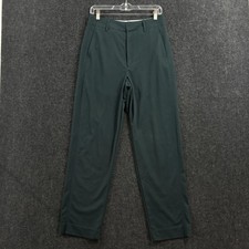 Uniqlo U Pants Women's 4 Green Cotton Nylon Twill Straight Leg Dressy Work