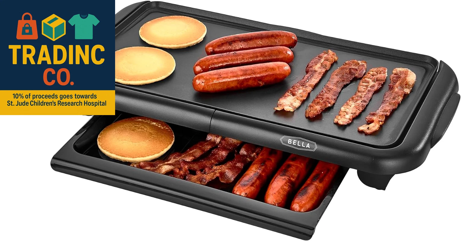 Electric Griddle with Warming Tray - Smokeless Indoor Grill, Nonstick Surface, A
Opens in a new wind