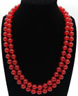 Gemstone Beads Necklace 36" Aaa+ Beautiful 6/8/10mm Natural Red Jade Round