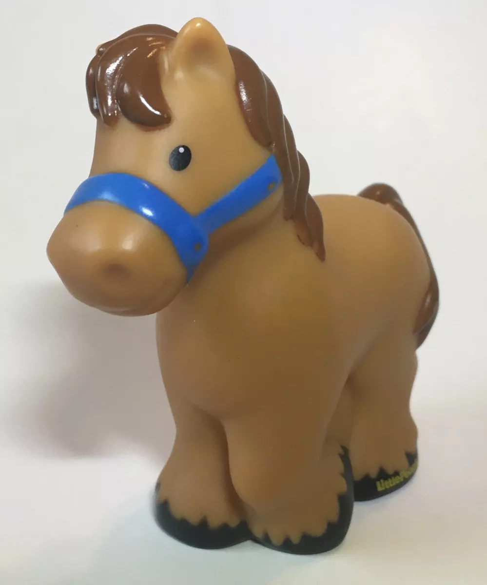 Fisher Price Little People Horse Brown With Blue Bridle Farm Barn