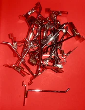 6 INCH CHROME SLATWALL HOOKS 25 PIECES