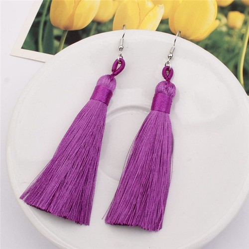 Earrings in Large Variation of Colours Long Tassel Dangle For Women Boho Fringe - Picture 16 of 27