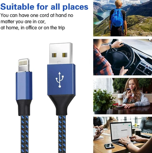 5x Heavy Duty Fast Charger Cable Charging Cord For iPhone 7 8 X XS 11 12 13 Max - Picture 14 of 19