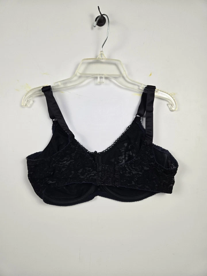 Sujetador Bali Mujer Talla 38D Negro Encaje Floral Ligeramente Imperfecto Cobertura Completa Foto 4 de 4