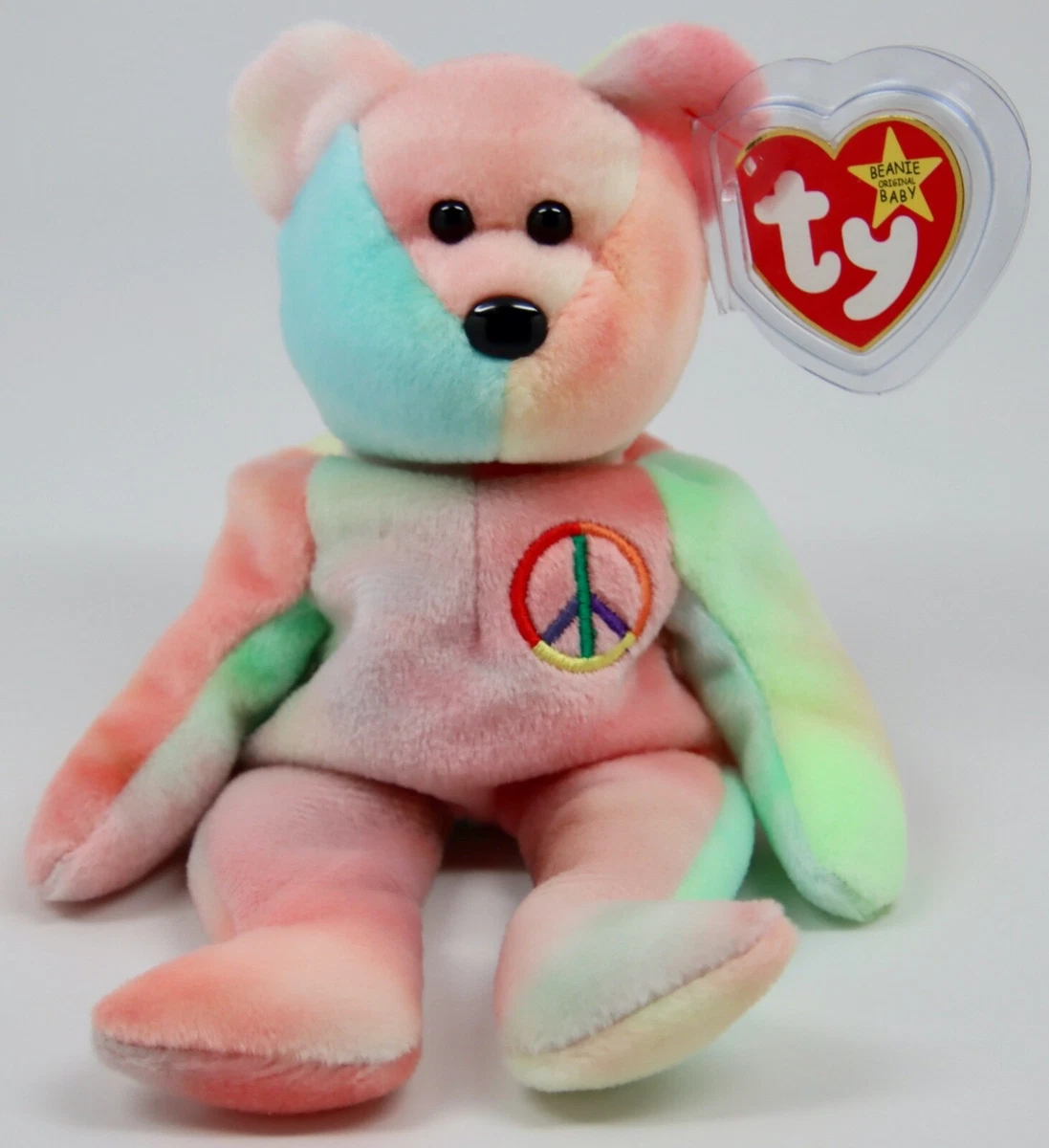 MINT Rare 1996 PEACE Ty Beanie Baby PE Pellets TAG ERRORS