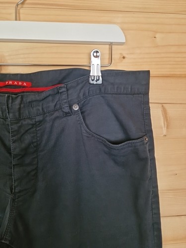 Pantalone chino Prada uomo linea rossa linea rossa blu navy W35xL32 cotone - Foto 6 di 18