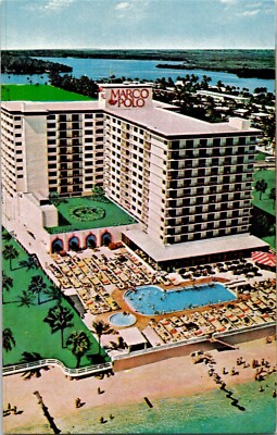 Miami Beach Lifters' Marco Polo Tennis & Resort Motel Florida Postcard spc6