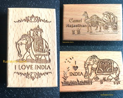 KÜHLSCHRANKMAGNET ELEFANT KAMEL RAJASTHAN HANDGEFERTIGT HOLZ GESCHNITZT GESCHENK AUS INDIEN
