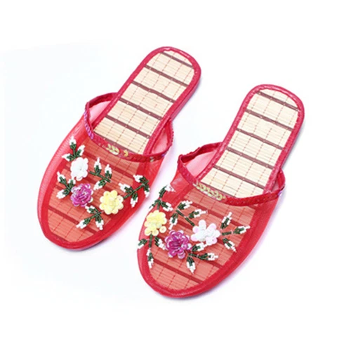 Chinese Mesh Floral Women Slippers Slides Slip On Flats Flip Flop Loafers Mules! - Picture 18 of 37
