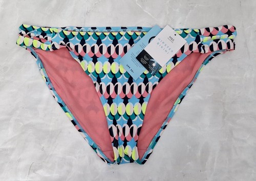 Pantalones de bikini hipster rosa pastel trajes de baño para damas MARKS & SPENCER UK 16 - Imagen 6 de 8