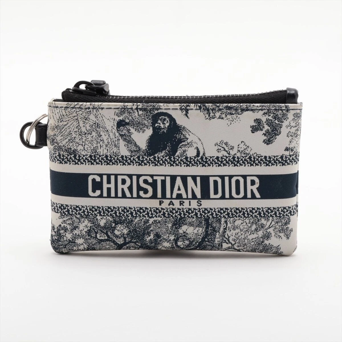 Christian Dior Porte Monnaie Nylon Multifonction Toile de Jouy Blanc x Marine