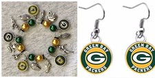 Green Bay Packers earring and Charm bracelet set