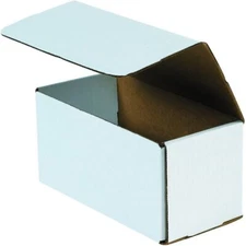 50 10" x 5" x 5" White Corrugated Mailers Die Cut Tuck Flap Boxes Free Shipping