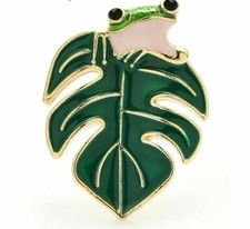 Frog Brooches For Women Men Leaf Animal Party Causal Enamel Brooch Pins Gift New