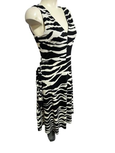 H&M Women's Dress Size S Zebra Hipster Hippie Chic Glam Tie Belt Maxi Animal - Picture 2 of 14