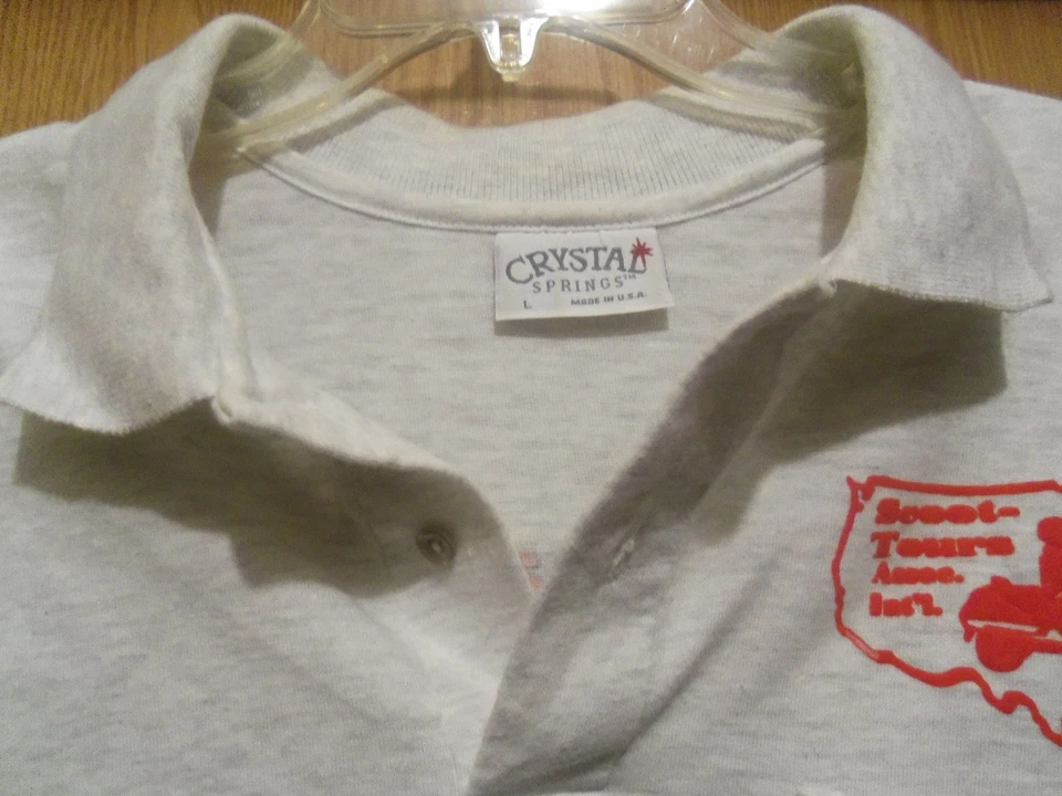 Just Scootin along gray graphic dress shirt L scoot tours assoc int l - Image 3 of 4