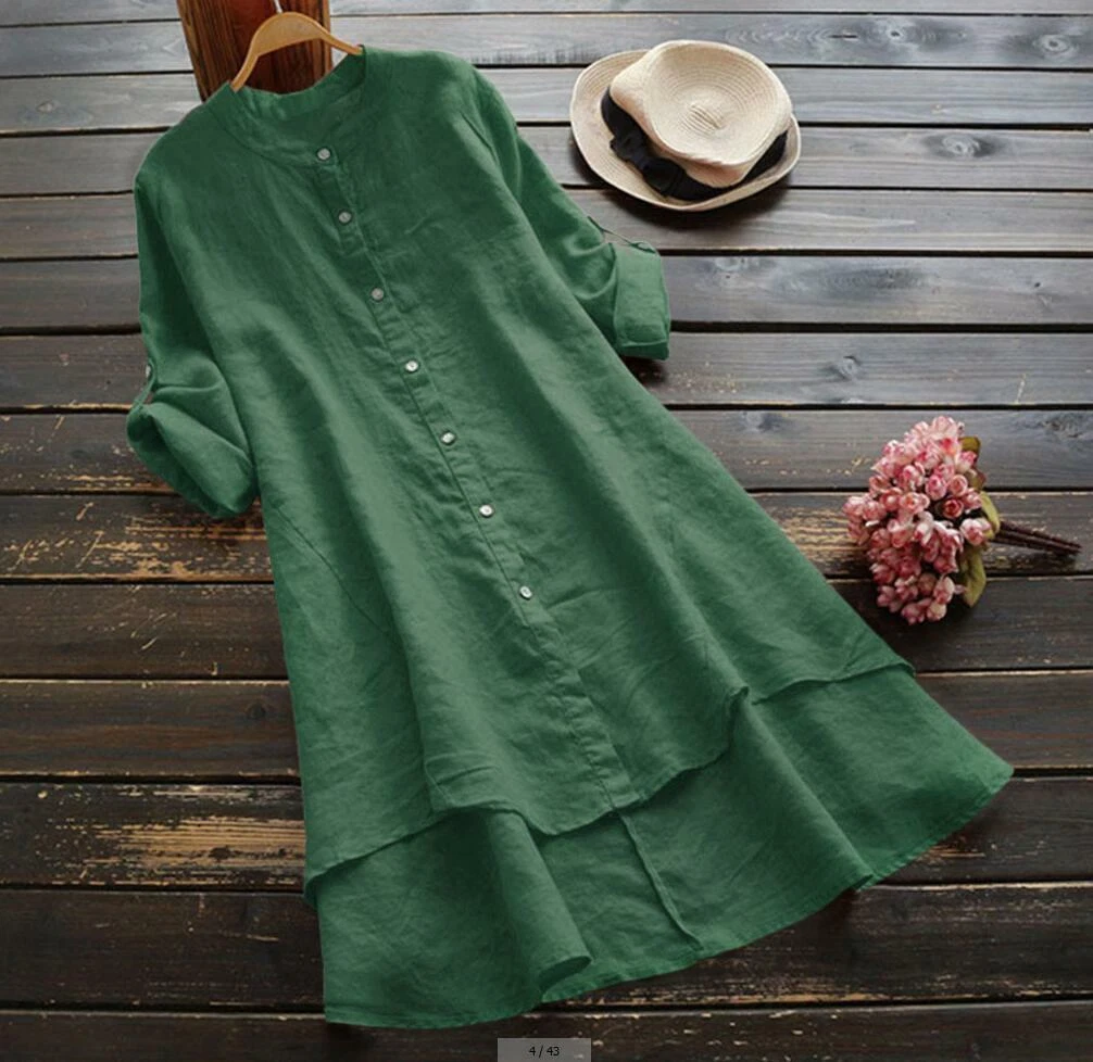 Ladies linen shirt dress cheap