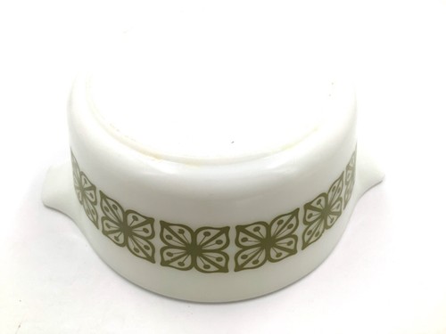 Pyrex Verde Square Green Flowers 1 1/2 qt 474B Casserole Dish Vtg - Picture 5 of 7