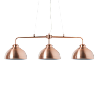 Litecraft Brooklyn Deckenpendelleuchte Industriestil 3 Leuchten - Roségold 