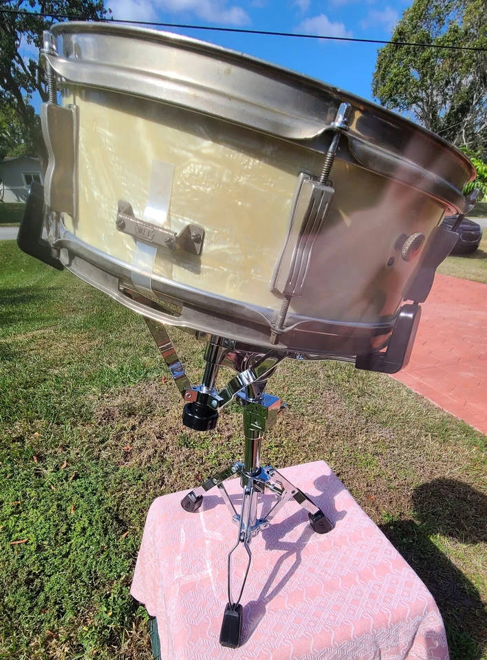 Винтажные кольца Ludwig 14 дюймов 6 зажимов состаренные морской жемчуг красное дерево/дуб все 76 на циферблате барабана - Изображение 3 из 4