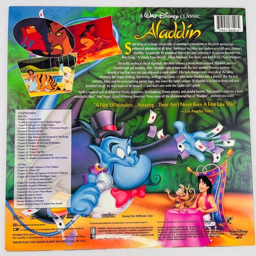 Walt Disney Aladdin Home Video Laserdisc 1993 - Picture 5 of 6