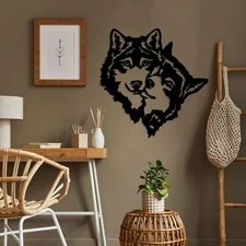 Wolf Couple Metal Wall Art, Wall Decor, Wall Hangings, Home Decor Wall Art
