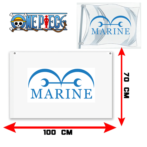 One Piece Marine Marina flag bandiera cosplay 100 x 70 cm con occhielli - 第 1/1 張圖片