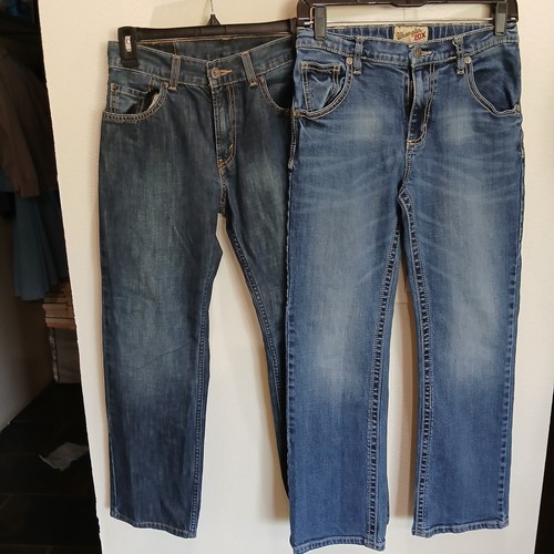 Lot Of 2 Boys Jeans 14 Reg Wrangler 20X Limited Edition 27x27 & Levis 505 27x27 - Picture 2 of 20