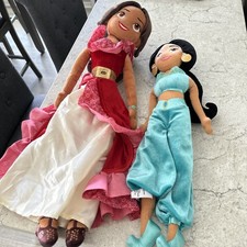 Juego de Muñecas de Peluche Princesa Jazmín y Elena de Avalor Disney Sin Etiquetas Excelente Estado