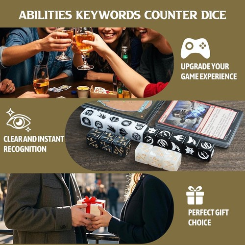 48 Pieces Abilities Keywords Counter Dice MTG Dice 1/+1 Counters Bulk Creature - Picture 7 of 7