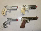 Four Vintage 50s/60s Cap Guns,Nichols Dyna-Mite,Mattel,Marx,Derringer,Colt 45