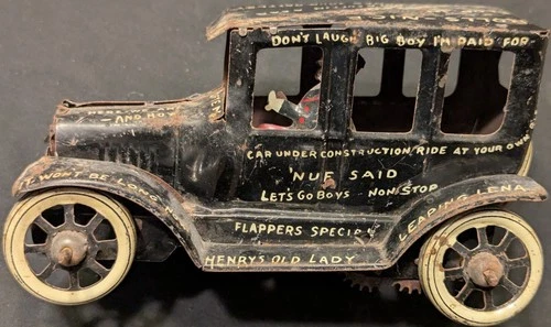 OLD 1920's? MARX TIN LITHO WIND UP FORD  COMICAR  LIMPING LIZZIE  JALOPY SEDAN