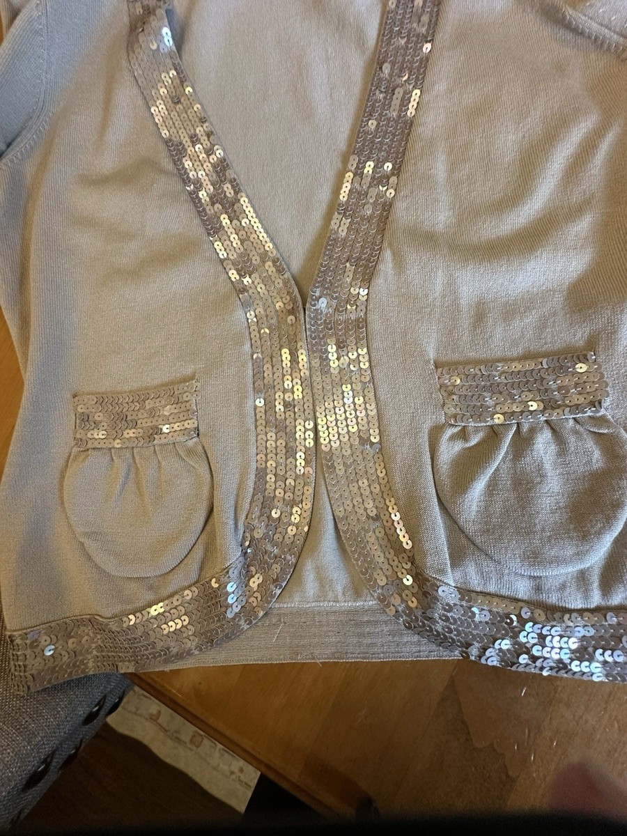 Nicole Miller Dress Evening Sweater Sequins Gray Size Medium | eBay