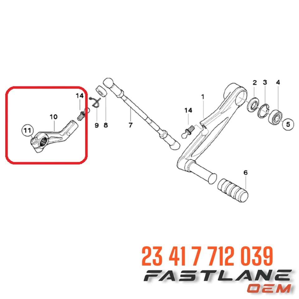 BMW K1300S 2009-2016 palanca de cambios nueva OEM 23 41 7 712 039 Foto 4 de 4