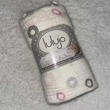 Lulujo Baby Pink Circles Soft Muslin Cotton Wrap Swaddle Lightweight NEW