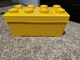 LEGO Yellow Brick Storage Case 8 Stud Plastic Bin Box EMPTY 14"x7"x7"