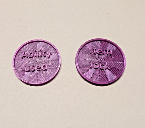 Pokemon TCG 6x Ability Used 32mm Coin Marker Item Lock Fähigkeit genutzt Token - Bild 5 von 11