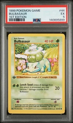 1999 POKEMON GAME 1ST ED #44 BULBASAUR PSA 5