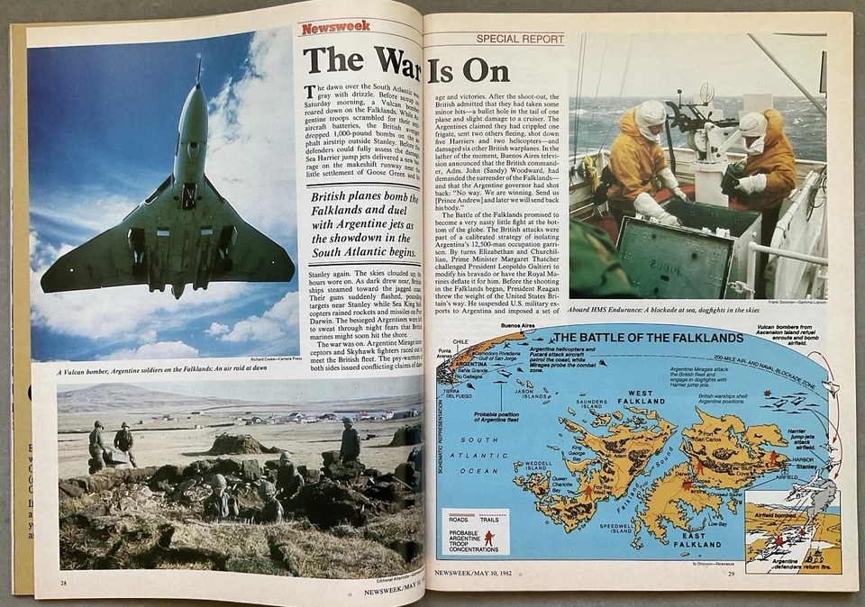Newsweek VTG Issue - May 10, 1982 w/ Falkland Islands War • Go-Go’s • Brit Films Foto 4 de 4