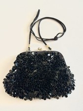 La Regale Vintage Black Handmade Beaded Evening Handbag With Removable Strap
