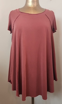 Final Touch Burgundy Live Edges Shirt Womens S Chest 37 Short Sleeve 223-36374