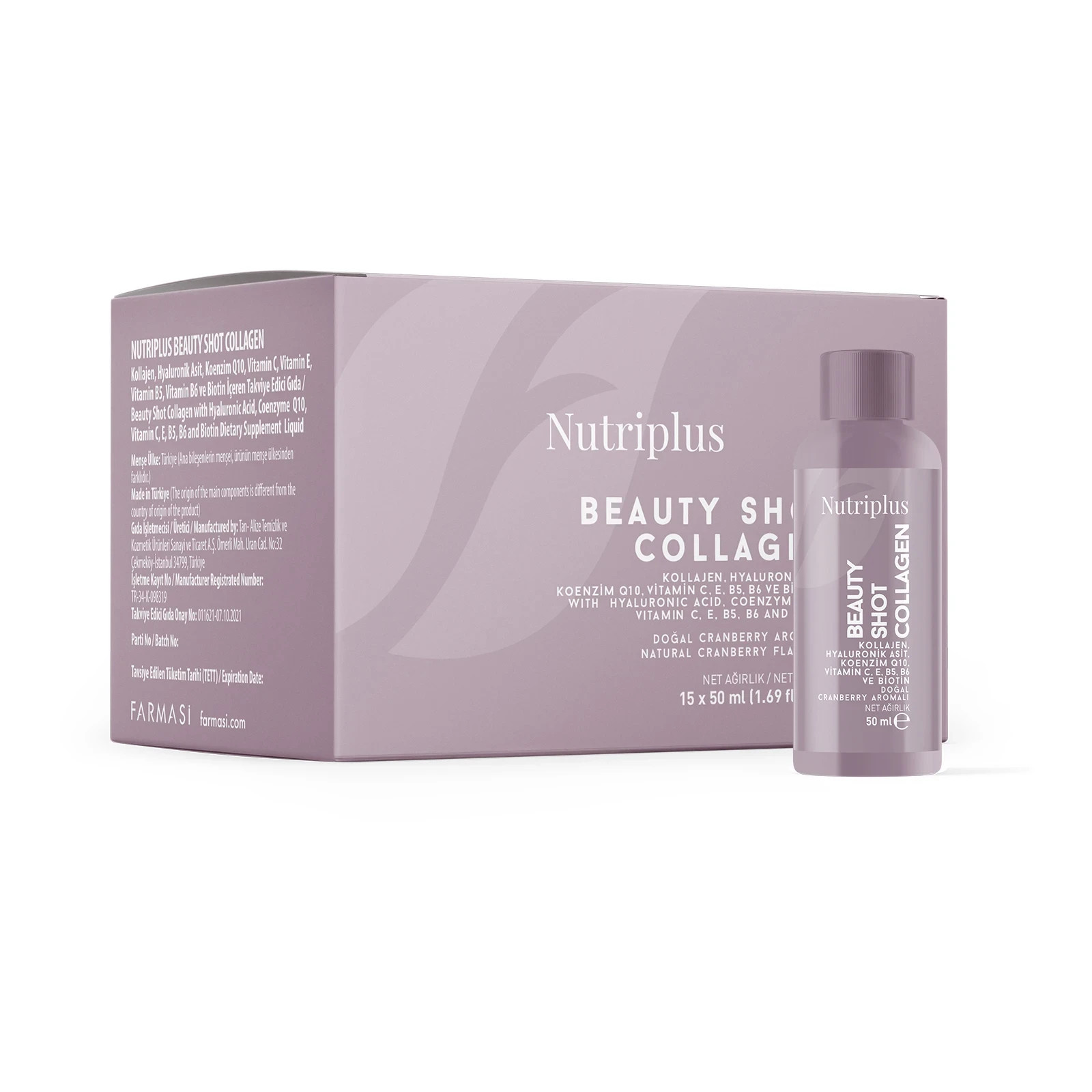 Collagen Nutriplus Farmasi Beauty Shot cure de 15 flacons pour la fermeté de la peau