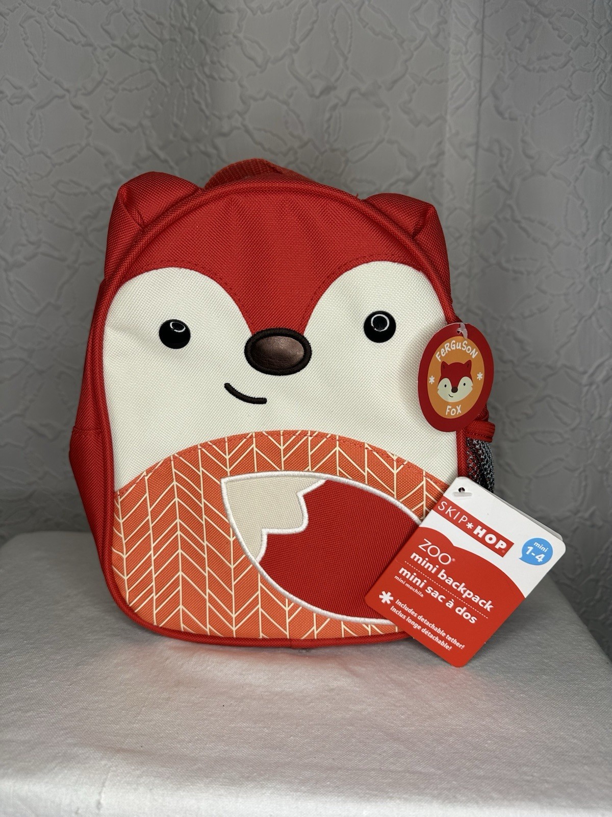 Skip Hop Zoo Mini Backpack FOX Red/White Adjustable Straps A