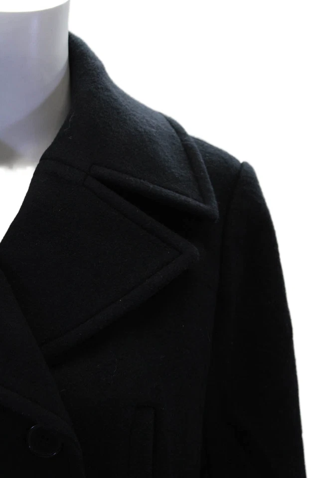 Chaqueta Club Monaco Mujer Lana Manga Larga Cuello Plisado Botón Azul Marino Talla S Foto 2 de 4