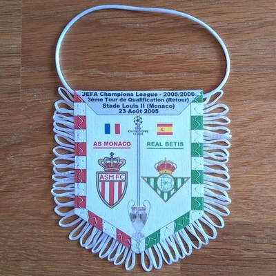 MONACO / REAL BETIS (3ème Tour - Champions League 2006) - Fanion en tissu, neuf - Photo 1/2